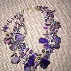 Purple Multi Strand Necklace